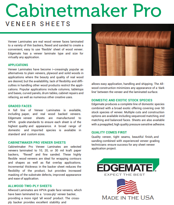 Wood veneer sheet application detail