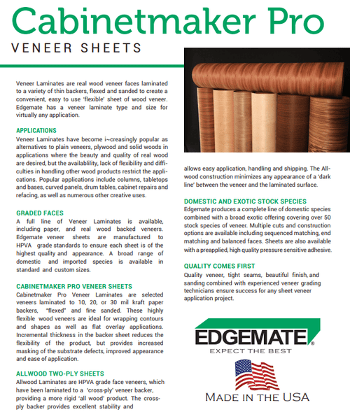 Wood veneer sheet application detail